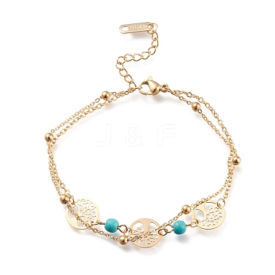 304 Stainless Steel Multi-strand Bracelets STAS-D152-04G-1