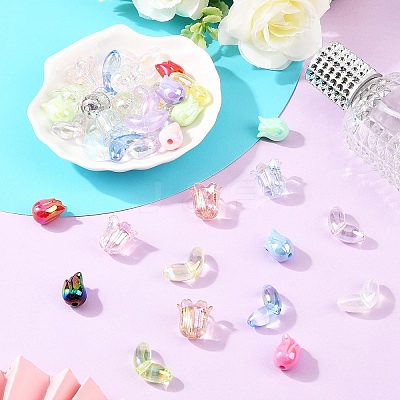 UV Plating Acrylic Beads OACR-YW0004-35-1