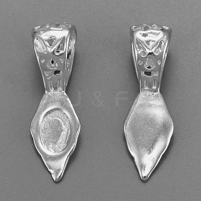 Brass Glue-on Flat Pad Bails for Pendant Making KK-E650-14P-NF-1