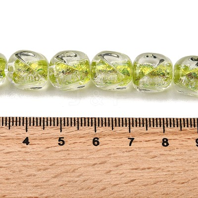 Handmade Foil Lampwork Beads Strands FOIL-C002-01H-1