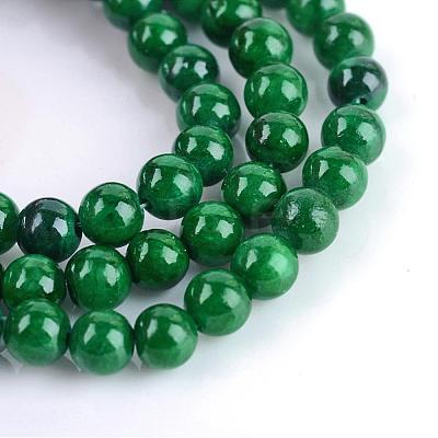 Natural Dyed Yellow Jade Gemstone Bead Strands G-R271-10mm-Y14-1