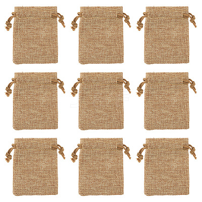 20Pcs Rectangle Polyester Imitation Burlap Packing Pouches Drawstring Bags ABAG-TA0001-95A-1