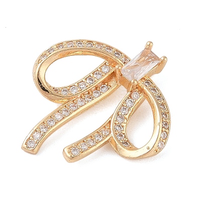 Brass Micro Pave Clear Cubic Zirconia Pendants LS-KK-N256-18G-1