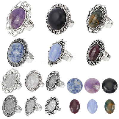 DIY Gemstone Finger Ring Making Kit DIY-SC0022-34-1