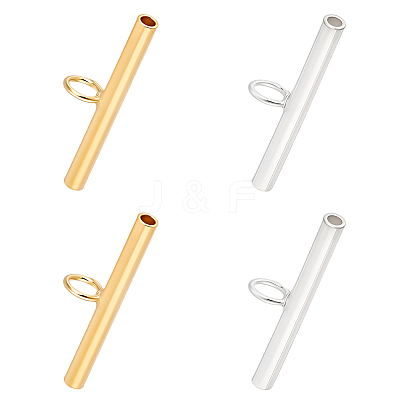 4Pcs 2 Colors 925 Sterling Silver Pin to Pendant Converter STER-BBC0009-17C-1