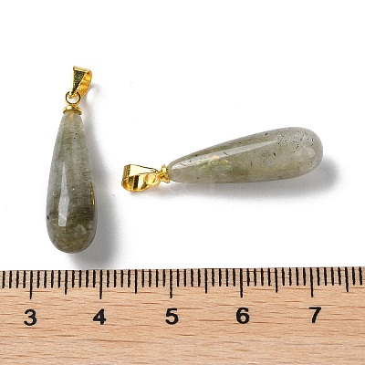 Natural Labradorite Teardrop Pendants G-Q005-03G-07-1