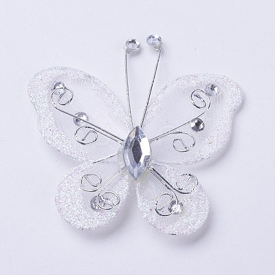 Polyester Butterfly Decoration DIY-WH0018-03F-1