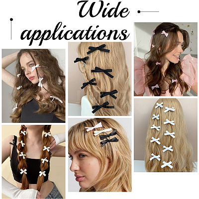 60Pcs 3 Colors Ribbon Bowknot Alligator Hair Clip PHAR-SC0001-007-1