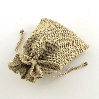 Polyester Imitation Burlap Packing Pouches Drawstring Bags X-ABAG-R004-18x13cm-05-1