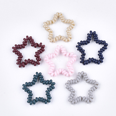Plastic Telephone Cord Elastic Hair Ties OHAR-T006-33-1