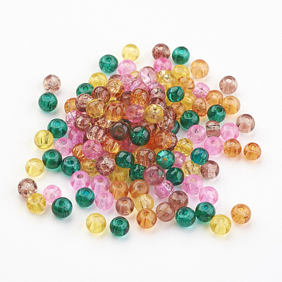 Baking Paint Crackle Glass Beads DGLA-X0006-4mm-08-1