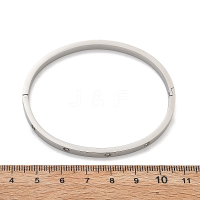 304 Stainless Steel Rhinestone Bangles for Women BJEW-Z092-05P-1