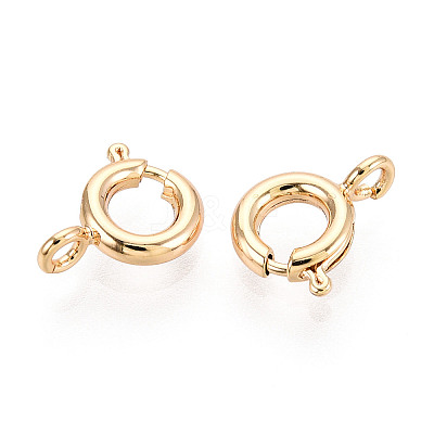 Brass Spring Ring Clasps X-KK-Q669-33G-1