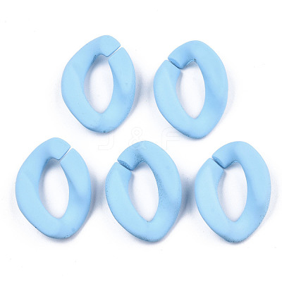 Opaque Spray Painted Acrylic Linking Rings X-OACR-S036-001A-I14-1