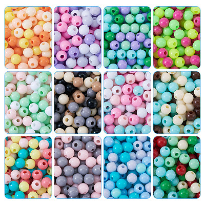 72G 12 Colors Opaque Acrylic Beads OACR-TA0003-91-1