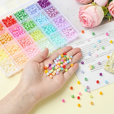 DIY Column Baking Paint Glass Seed Beads Bracelets Making Kits SEED-FS0001-39-1