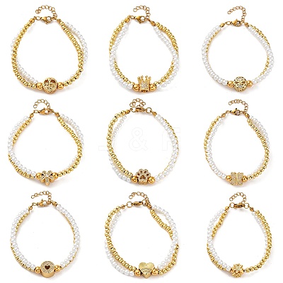 Brass Multi-strand Bracelets BJEW-M056-03G-1