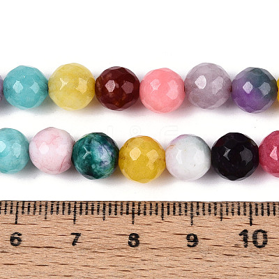 Dyed Natural White Jade Beads Strands G-T139-8mm-60-09-1