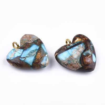Assembled Bronzite and Imperial Jasper Pendants G-T111-04E-1