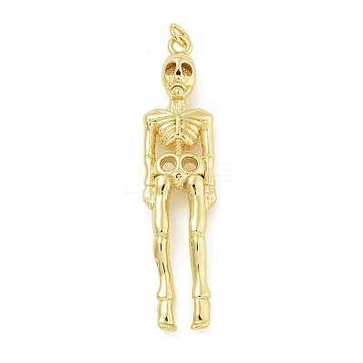 Halloween Theme Rack Plating Brass Pendants KK-Z067-14G-02-1