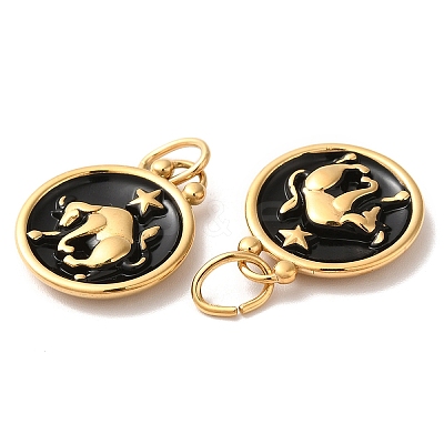 Ion Plating(IP) 304 Stainless Steel Enamel Pendants STAS-A080-43G-02-1