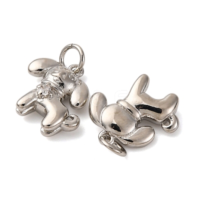 Brass Micro Pave Cubic Zirconia Charms KK-P308-57P-1