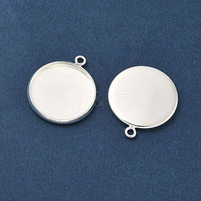 Flat Round Brass Pendant Cabochon Settings KK-K414-14D-S-1