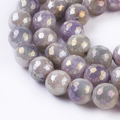 Natural Mauve Jade Beads Strands X-G-E537-02D-1