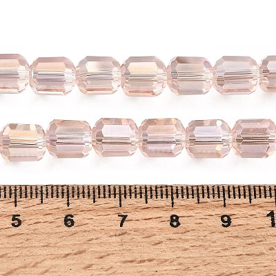 Electroplate Transparent Column Glass Beads Strands EGLA-A043-02-AB06-1