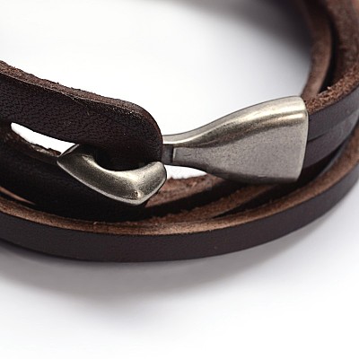 Cowhide Leather Wrap Bracelets X-BJEW-F173-05B-1