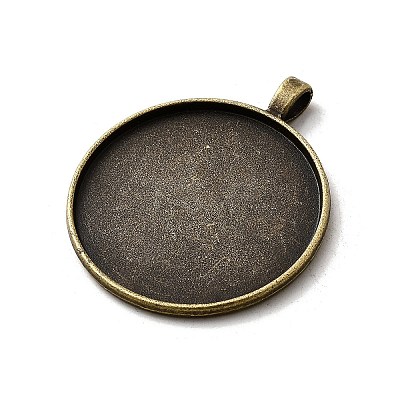 Vintage Tibetan Style Alloy Large Pendant Cabochon Settings TIBEP-M018-117AB-NF-1