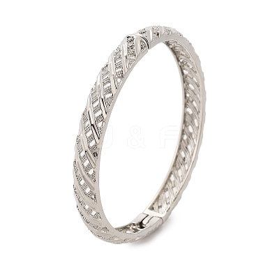 Brass Hinged Bangles for Women BJEW-D313-01P-1