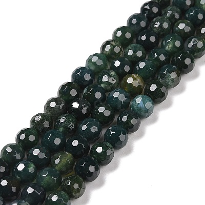 Natural Moss Agate Beads Strands G-E571-21A-1