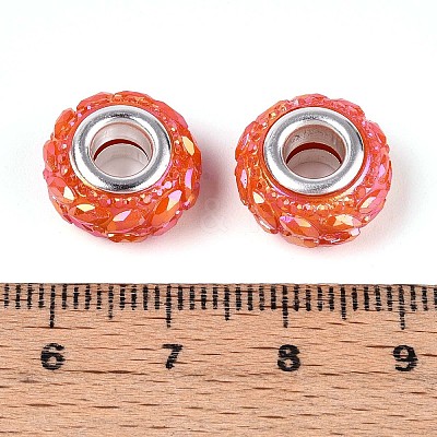 Opaque Resin European Beads RESI-T057-29J-1