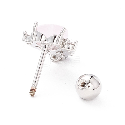 Heart Cat Eye Stud Earrings for Women LS-EJEW-A065-07P-1