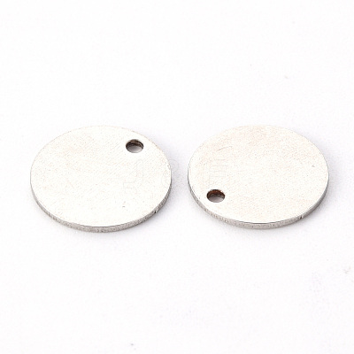 Non-Tarnish 201 Stainless Steel Stamping Blank Tag Pendants X-STAS-T058-12mm-P-1