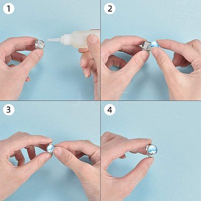 Adjustable 304 Stainless Steel Finger Rings Components STAS-UN0001-10-1
