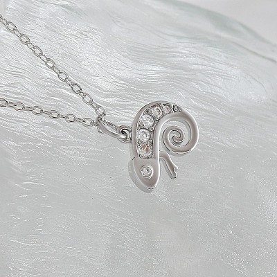 Ocean Summer Brass Pave Clear Cubic Zirconia Pendant Necklaces FS-WG82AA1-05-1