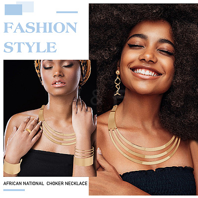 Alloy Chocker Necklaces & Spiral Dangle Stud Earrings & Stainless Steel Open Cuff Rings SJEW-AN0001-50-1
