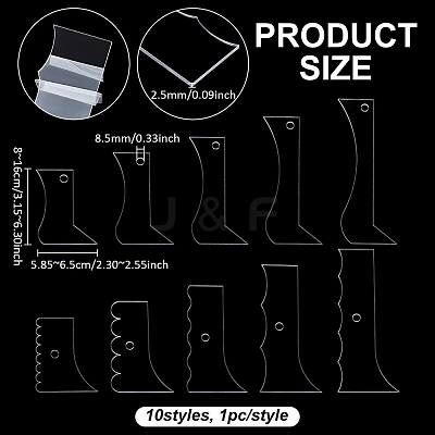 10Pcs Acrylic Pottery Edge Tools DIY-BC0017-29-1