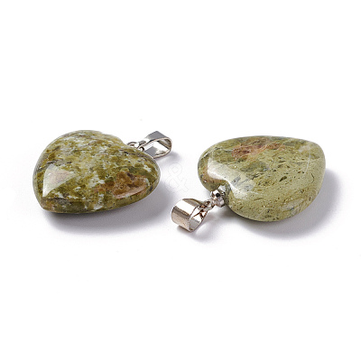 Natural Unakite Pendants G-G956-B23-FF-1