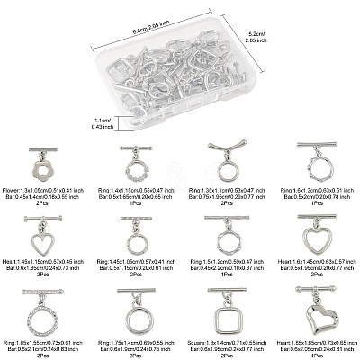 20Pcs 12 Styles Alloy Toggle Clasps FIND-FS0004-53P-1