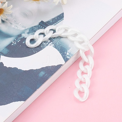 Handmade Opaque Acrylic Curb Chains X-AJEW-JB00925-05-1