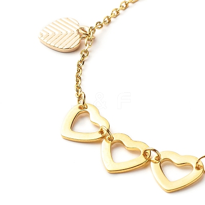 Heart Alloy Enamel Charm Bracelet for Valentine's Day BJEW-JB06656-05-1