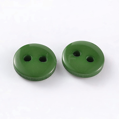 2-Hole Flat Round Resin Sewing Buttons for Costume Design BUTT-E119-14L-14-1