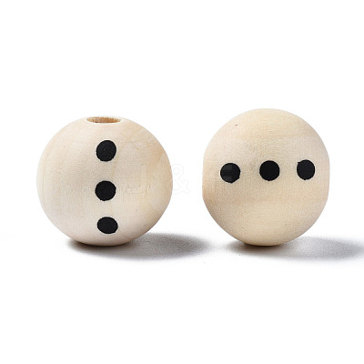 Unfinished Natural Wood European Beads WOOD-S057-032-B01-1