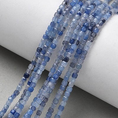 Natural Dyed & Heated Blue Aventurine Beads Strands G-P457-B01-10-1