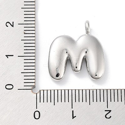 Rack Plating Brass Balloon Letter Pendants KK-C050-01P-M-1