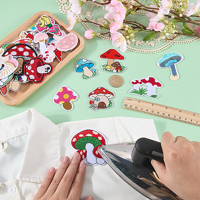 37Pcs Mushroom Embroidered Cloth Patch PATC-WR0001-31-1