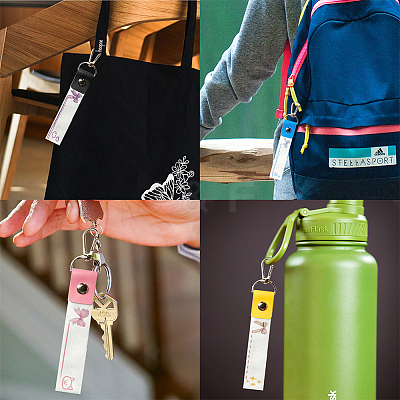 PU Leather & Cotton Name Marker Keychain AJEW-WH0514-043-1